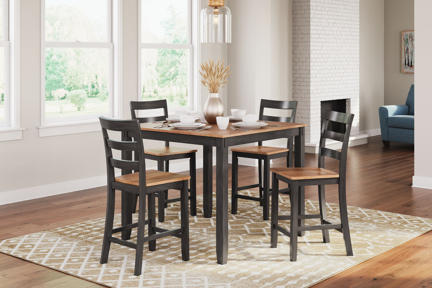 Gesthaven - Natural / Brown - Drm Counter Table Set (Set of 5)