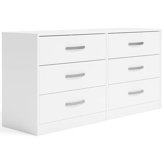 Flannia - White - Six Drawer Dresser - 29'' Height