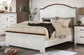 Alyson - Cal.King Bed - Distressed White / Walnut