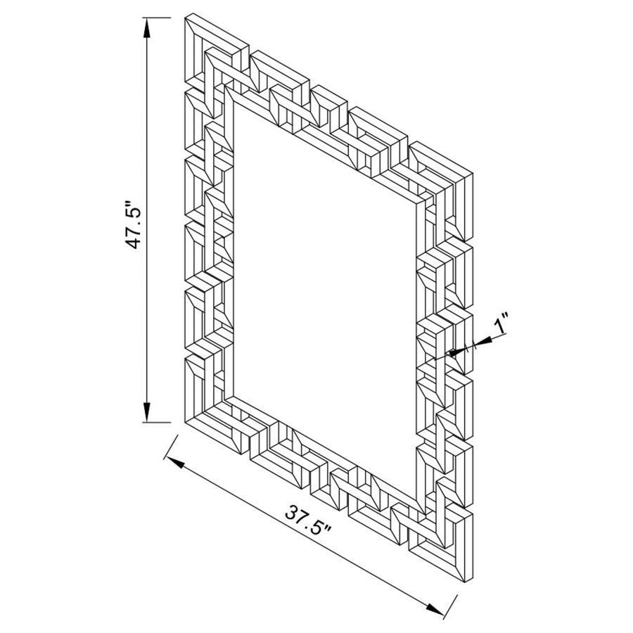 Forman - Interlocking Greek Frameless Wall Mirror - Silver