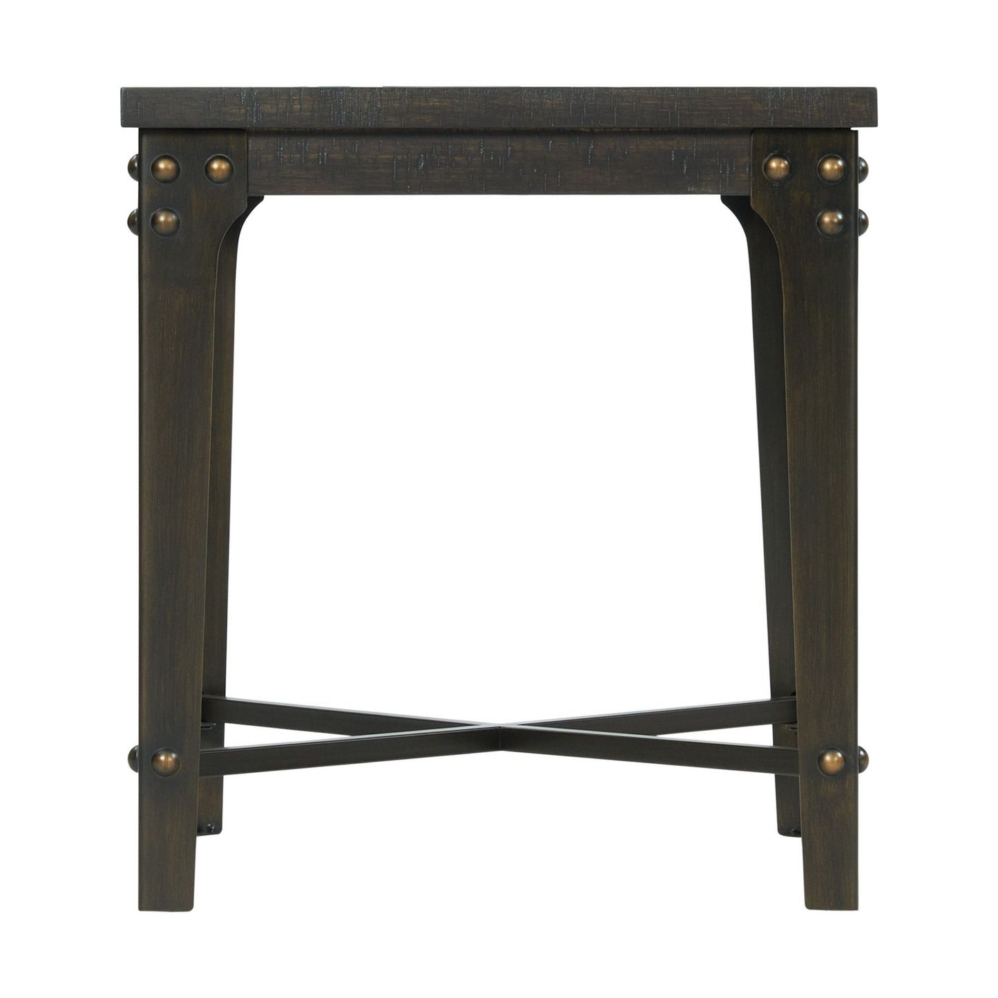 Factory - Square End Table With Usb - Light Brown