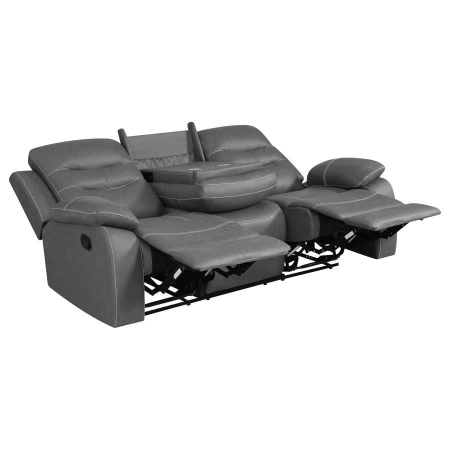 Nova - Upholstered Motion Reclining Sofa - Dark Grey