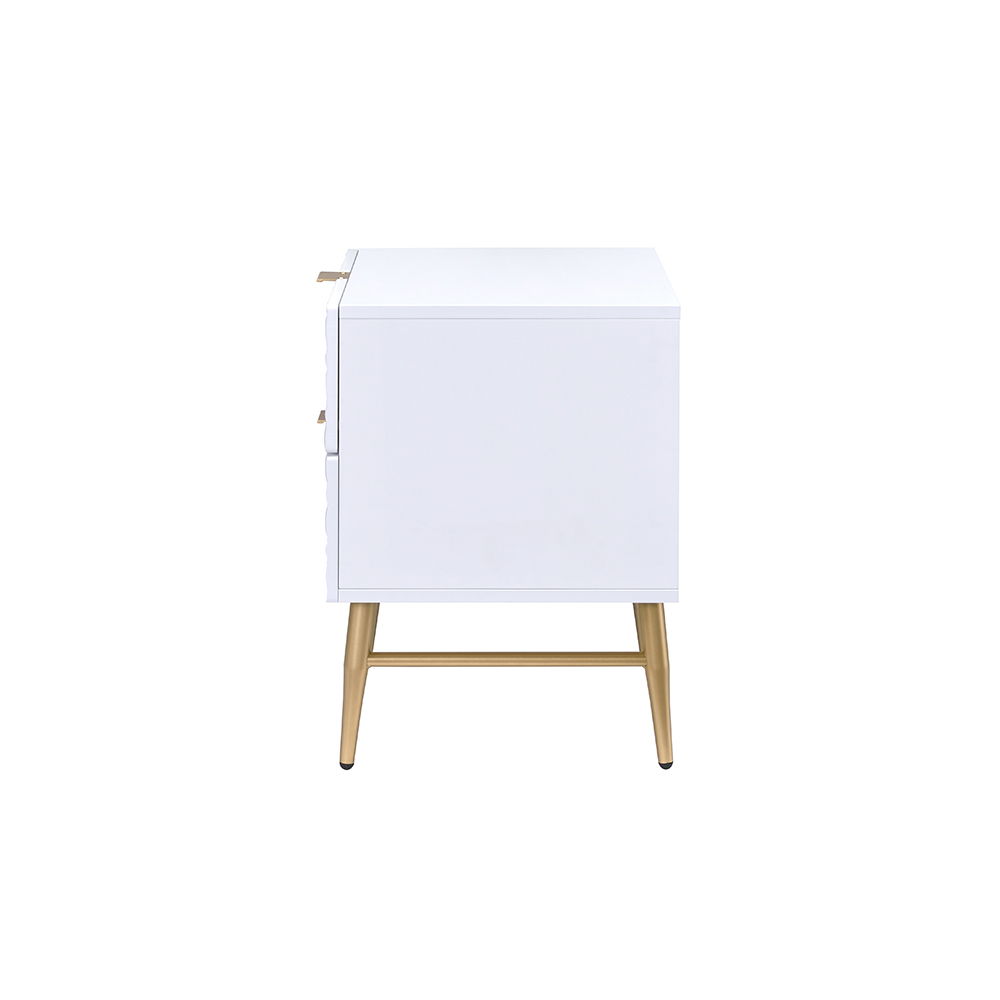 Maisey II - Nightstand - White & Gold