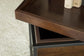 Ondrej - Square Accent Table With Removable Top Tray - Dark Brown And Gunmetal