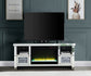 Noralie - TV Stand - Mirrored & Faux Diamonds - 26"