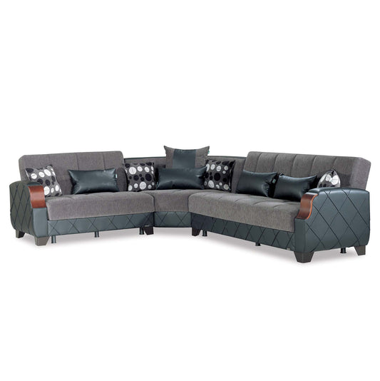 Ottomanson Molina - Convertible Sectional With Storage - Gray