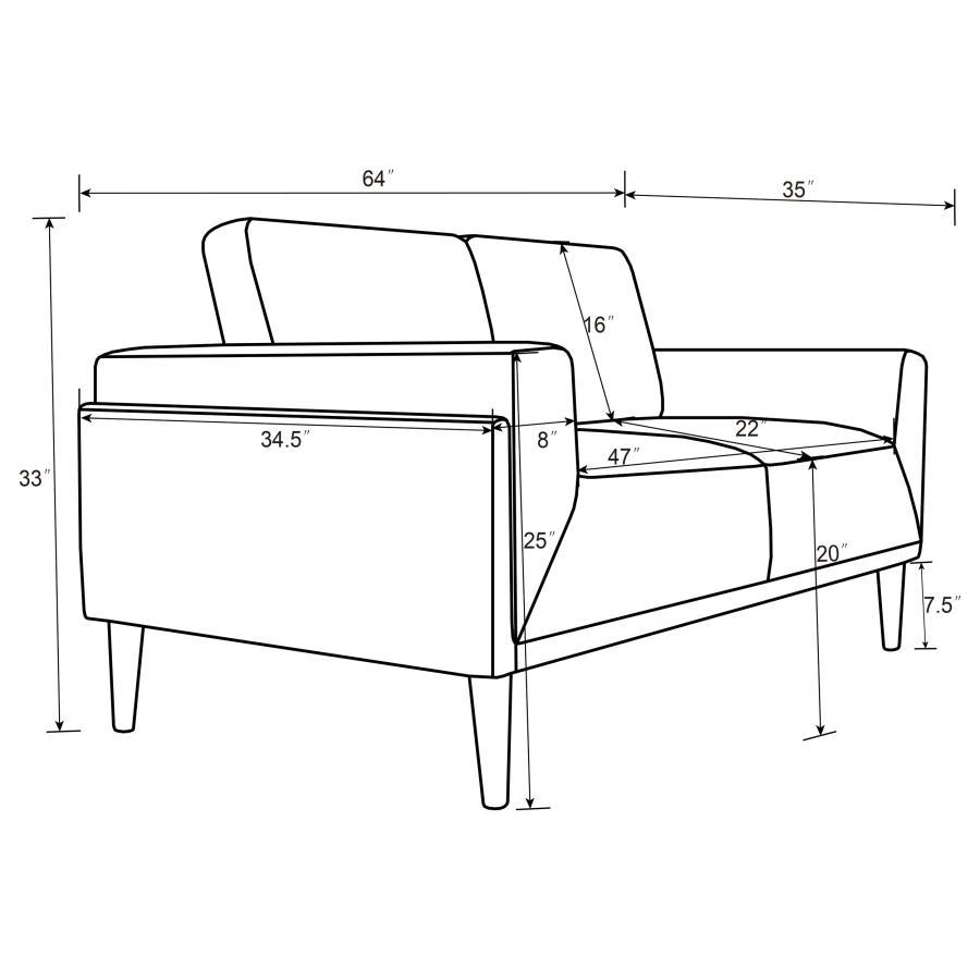 Rilynn - Upholstered Track Arms Sofa Set