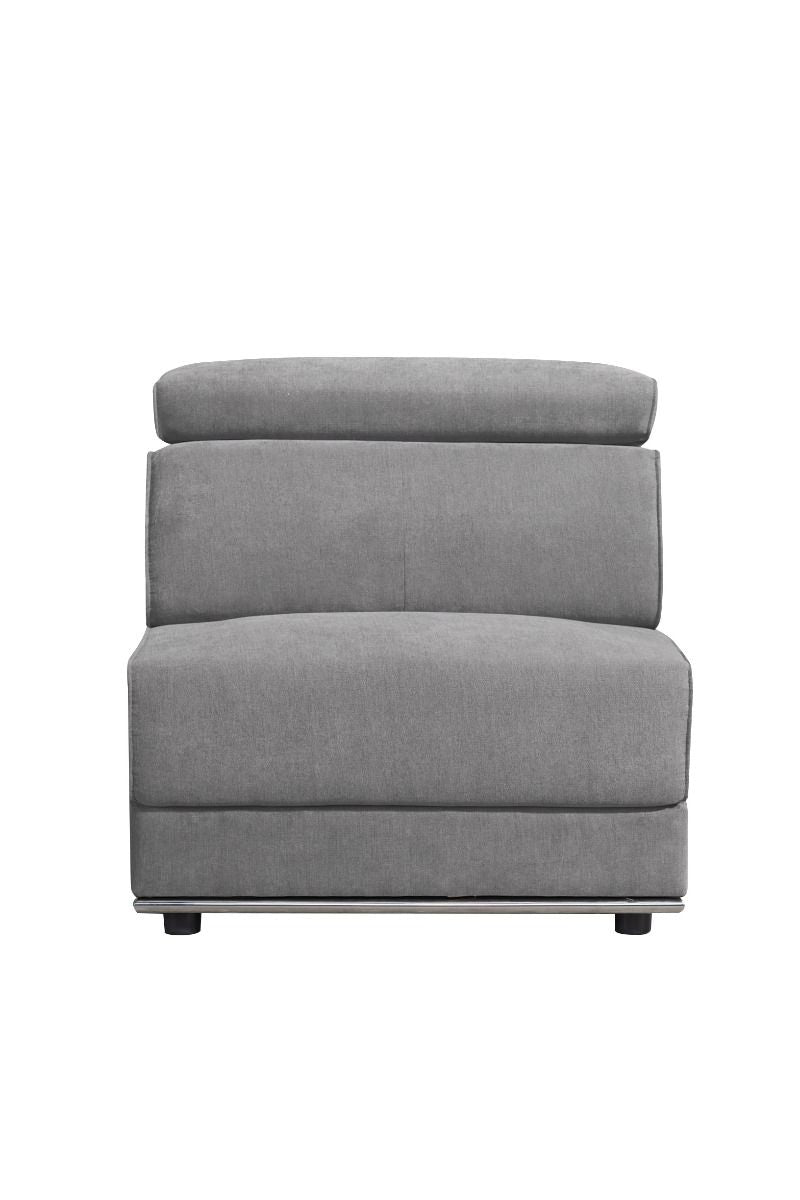 Alwin - Armless Chair - Dark Gray Fabric