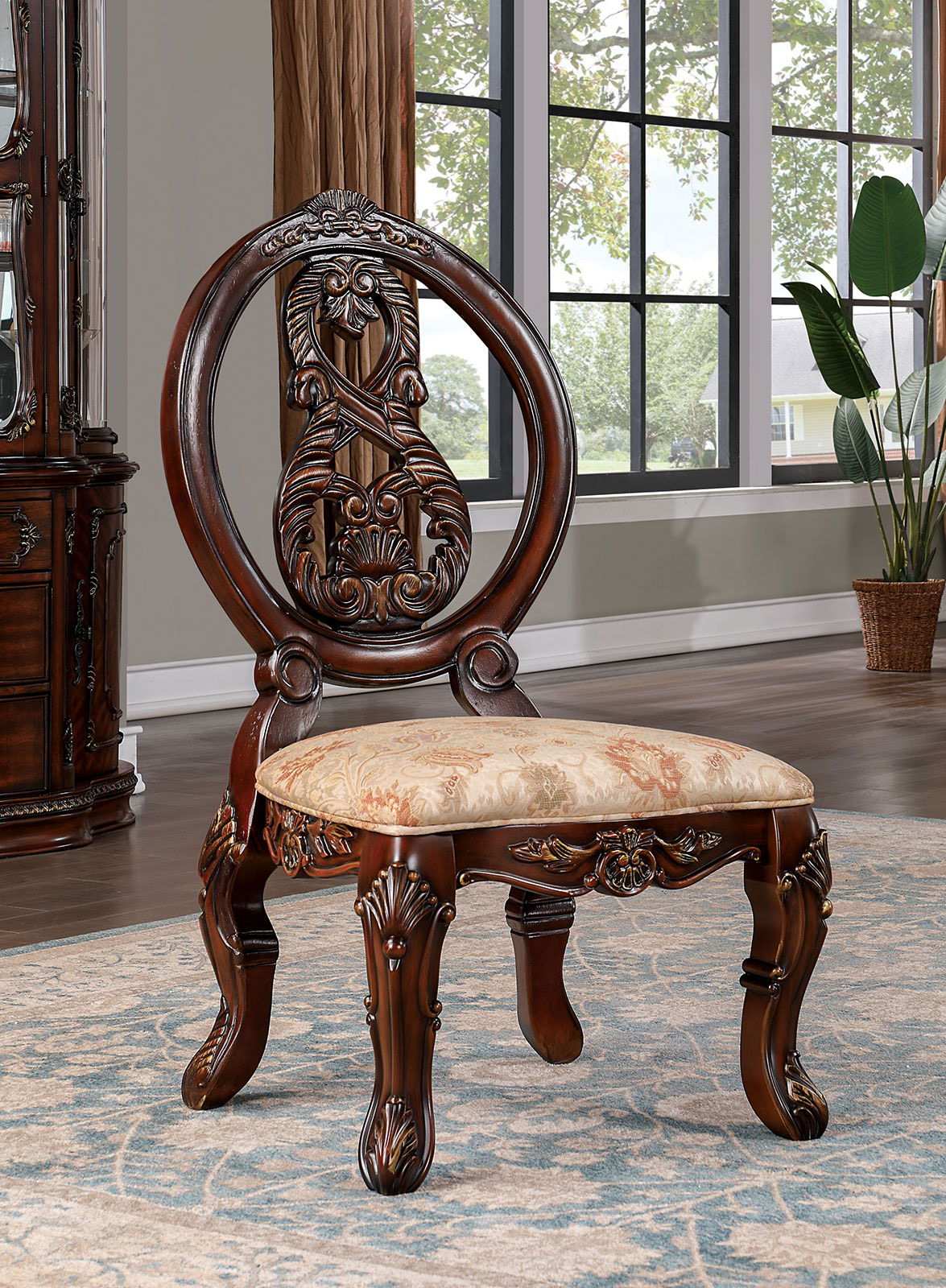 Normandy - Side Chair (Set of 2) - Brown Cherry / Tan
