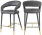 Destiny - Stool - Gray - Faux Leather