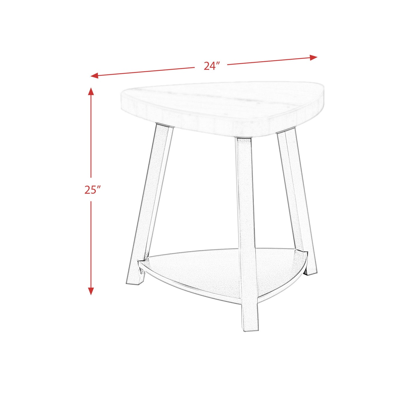 Trinity - Marble Top End Table - White - 26"