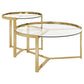 Delia - Round Glass Top Nesting Coffee Table