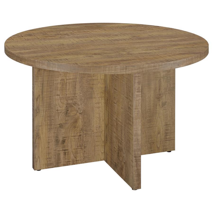 Jamestown - Round Engineered Wood Dining Table With Decorative Laminate - Mango Brown