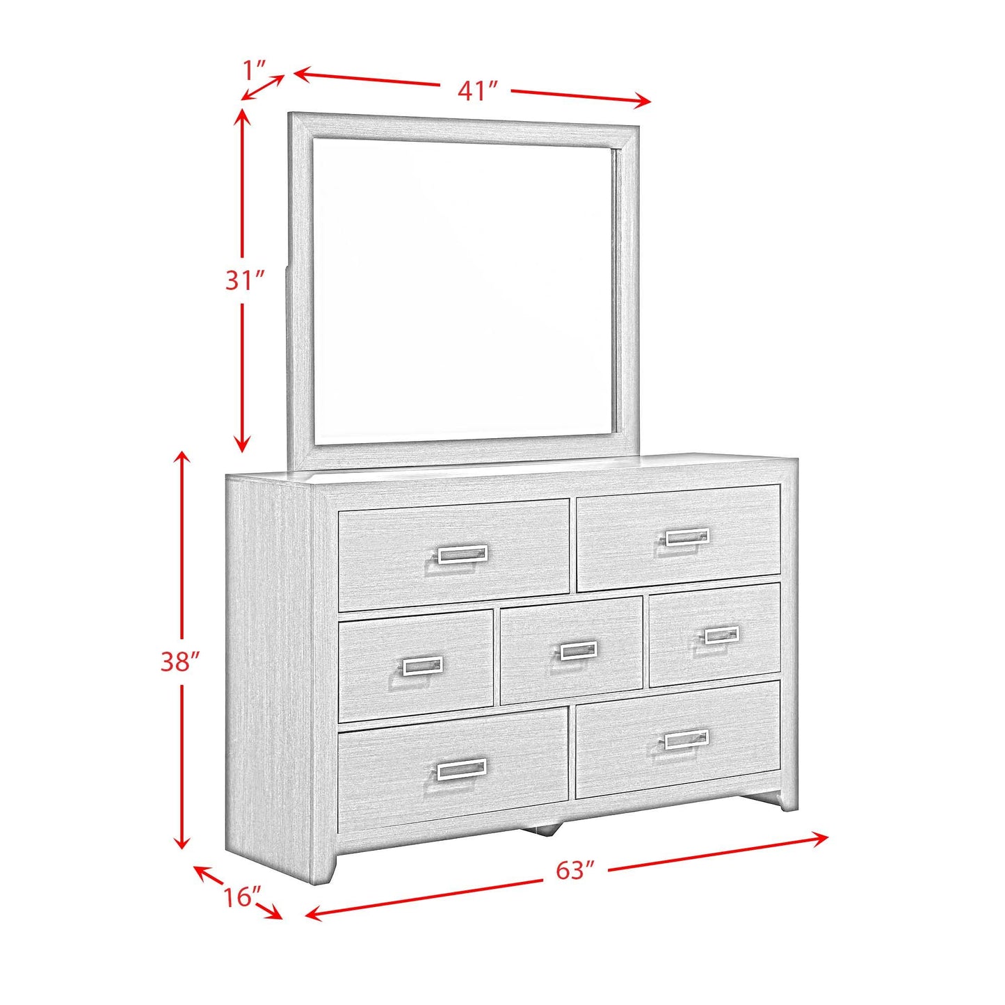 Sasha - Dresser & Mirrow - Gray