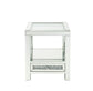 Noralie - End Table With Glass Top - Mirrored & Faux Diamonds - 24"