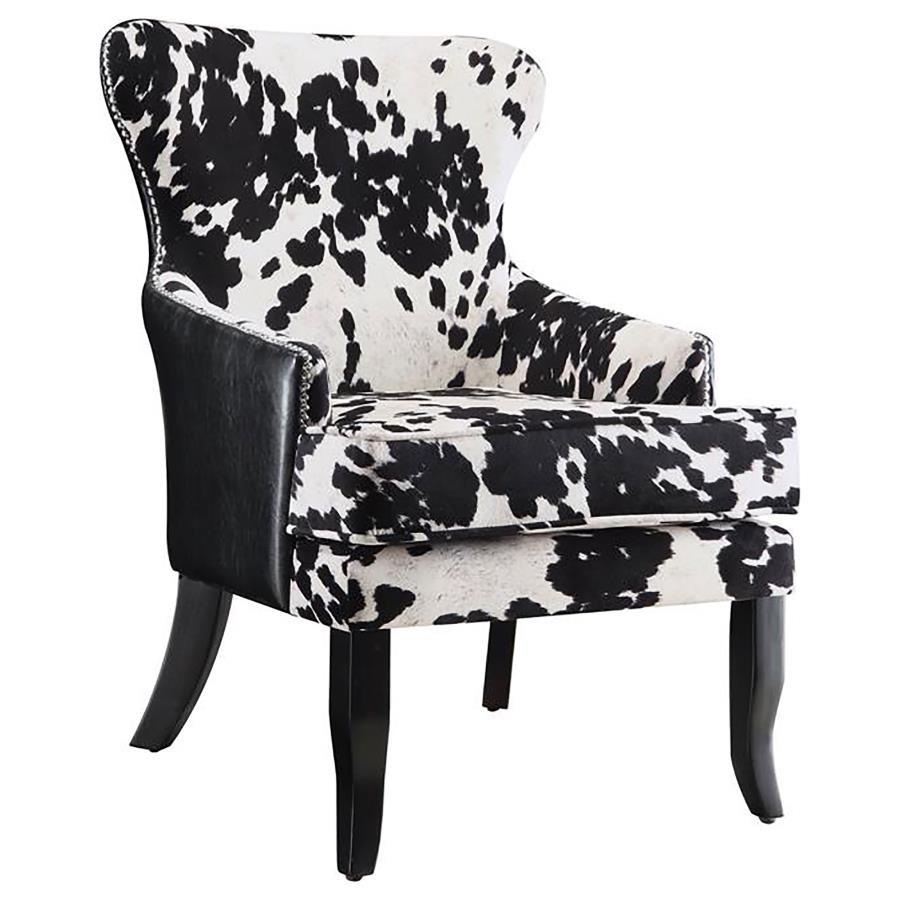 Trea - Cowhide Print Accent Chair - Black and White