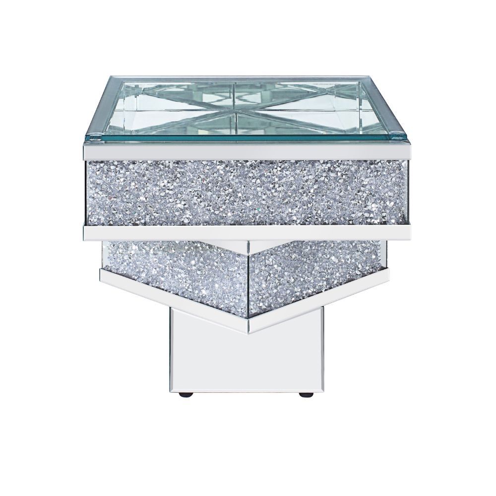 Noralie - End Table - Mirrored & Faux Diamonds