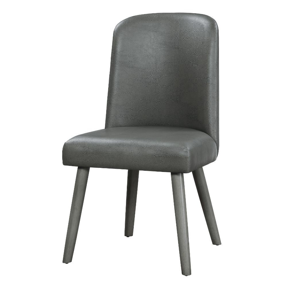 Waylon - Side Chair (Set of 2) - Gray PU & Gray Oak