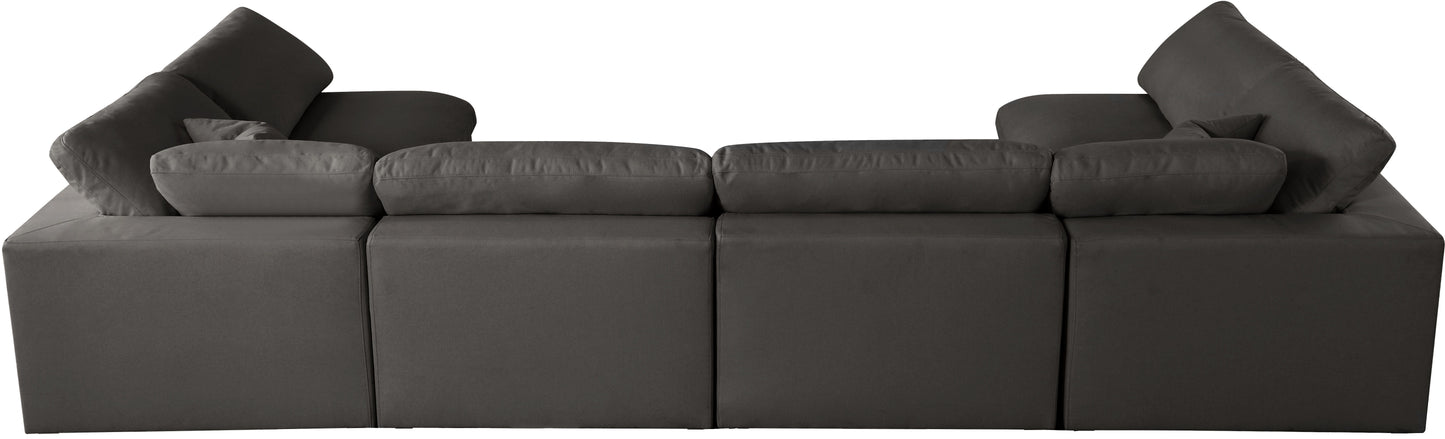 Plush - Velvet Standart Comfort Modular Sectional 6 Piece - Grey
