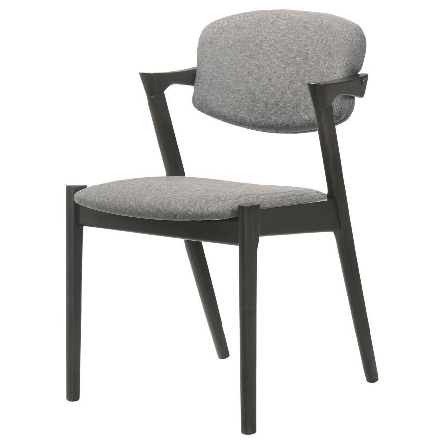 Stevie - Upholstered Demi Arm Dining Side Chairs (Set of 2) - Brown Gray And Black