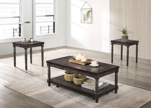 Monango - 3 Piece Table Set - Weathered Gray