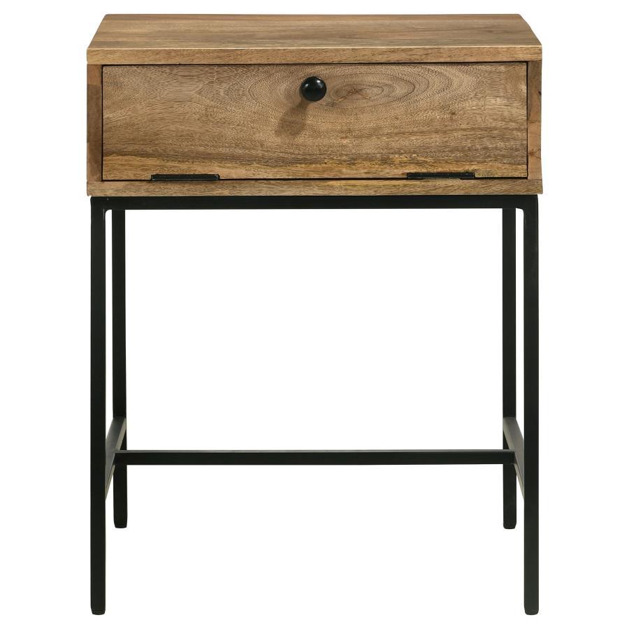 Stephie - 1-Drawer Rectangular End Table - Honey Brown