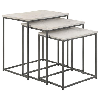 Medora - 3-Piece Nesting Table With Marble Top