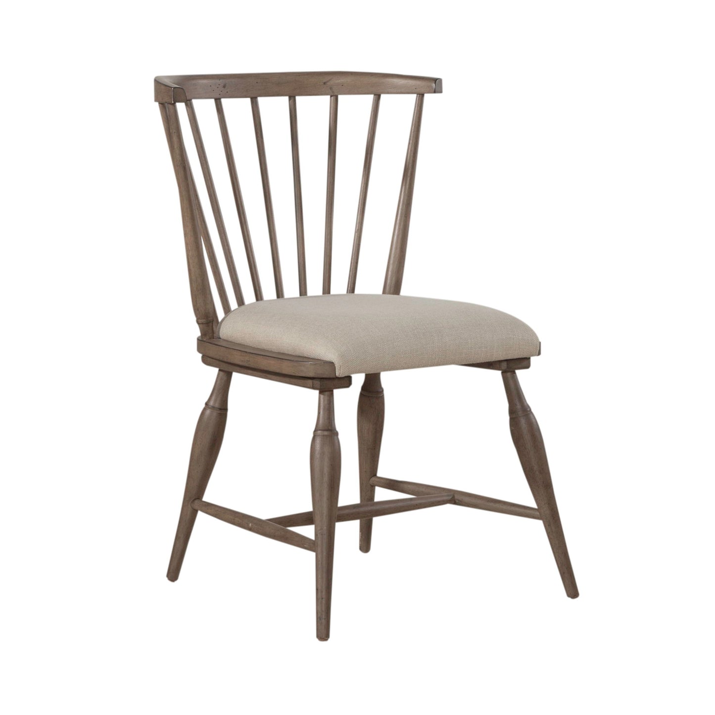 Americana Farmhouse - Upholstered Seat Windsor Chair (RTA) - Light Brown