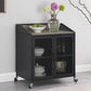 Arlette - Wine Cabinet With Wire Mesh Doors - Gray Wash And Sandy Black