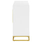 Elsa - 2-Door Accent Cabinet With Adjustable Shelves - White And Gold