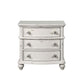 Jaqueline - Nightstand - Light Gray Linen & Antique White Finish