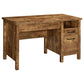 Delwin - Lift Top Office Desk With File Cabinet - Antique Nutmeg