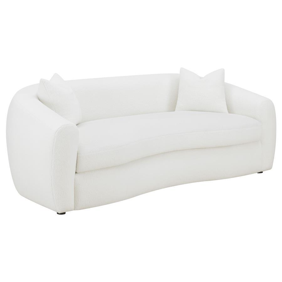 Isabella - 3 Piece Upholstered Tight Back Living Room Set - White