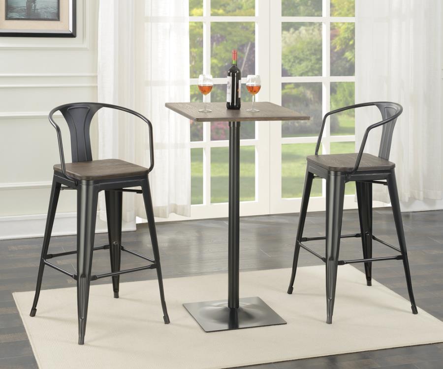 Cavalier - Metal Bar Chair (Set of 2) - Dark Elm And Matte Black