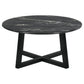 Skylark - Round Coffee Table With Marble-like Top - Letizia And Light Oak