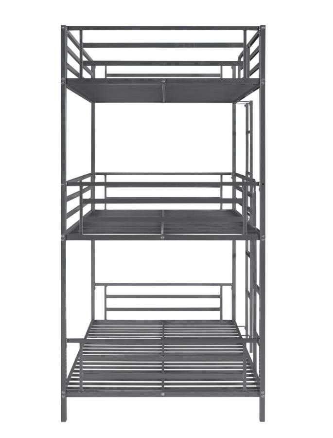 Maynard - Metal Twin Triple Bunk Bed - Gunmetal