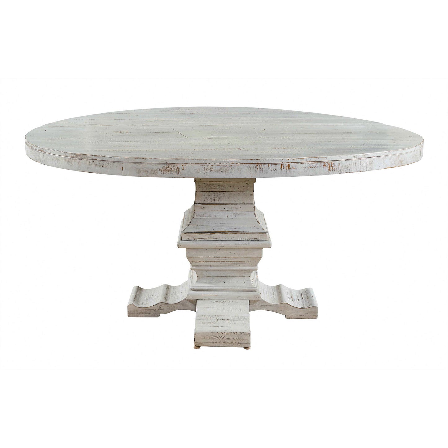 Condesa - White Round Dining Table - Distressed White Finish