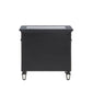 Varian II - Nightstand - Black Velvet & Black & Sliver Finish