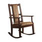 Butsea - Rocking Chair - Brown Fabric & Espresso