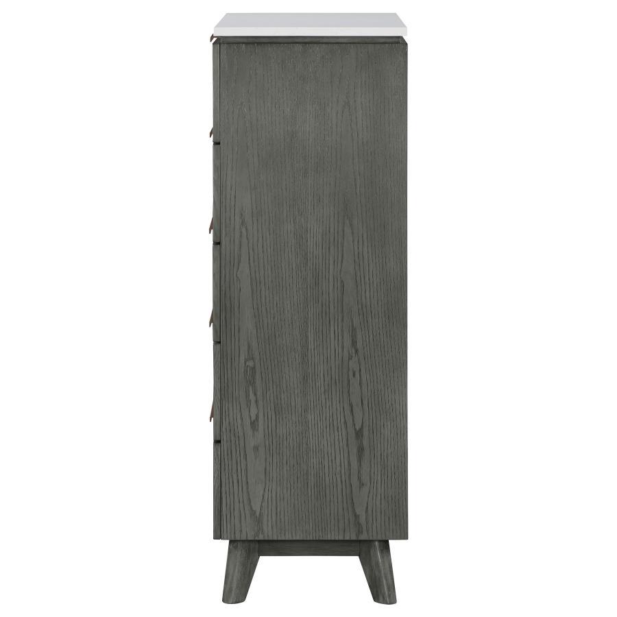 Nathan - 5-Drawer Bedroom Chest - Gray