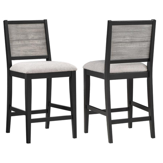 Elodie - Upholstered Padded Seat Counter Height Dining Chair (Set of 2) - Dove Gray And Black