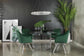 Veena - 5 Piece Round Dining Set With Swivel Chairs - Chrome And Green