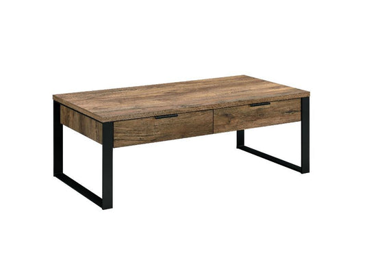 Aflo - Coffee Table - Weathered Oak & Black Finish