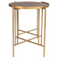 Malka - 2 Piece Round Nesting Table - Dark Brown And Gold