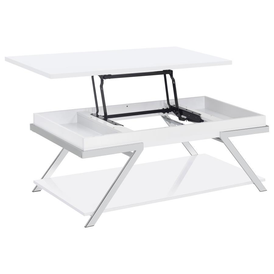 Marcia - Lift Top Coffee Table - White High Gloss