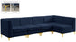 Alina - Modular Sectional 5 Piece - Navy - Fabric