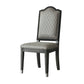 House - Beatrice Side Chair (Set of 2) - Two Tone Gray Fabric & Charcoal Finish