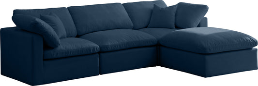 Plush - Velvet Standart Comfort Modular Sectional Standart - Navy - Fabric - Modern & Contemporary