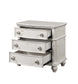 Jaqueline - Nightstand - Light Gray Linen & Antique White Finish