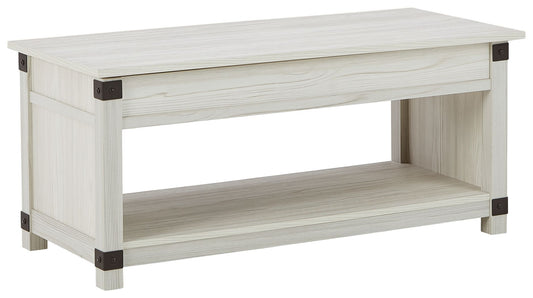 Bayflynn - Whitewash - Rect Lift Top Cocktail Table